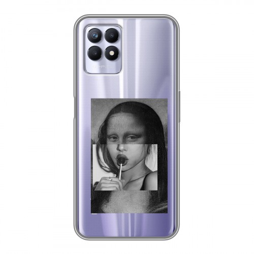 Полупрозрачный дизайнерский силиконовый чехол для Realme 8i Мона Лиза