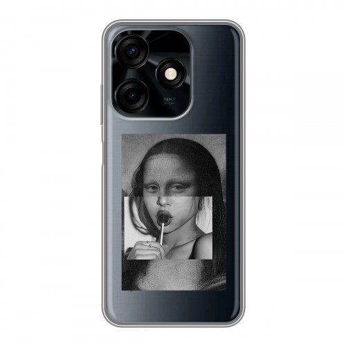 Полупрозрачный дизайнерский силиконовый чехол для Tecno Spark 10C Мона Лиза