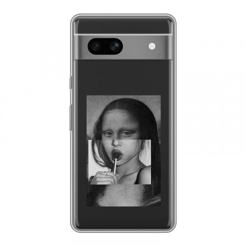 Полупрозрачный дизайнерский пластиковый чехол для Google Pixel 7A Мона Лиза