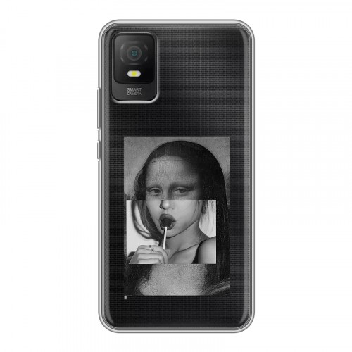 Полупрозрачный дизайнерский пластиковый чехол для TCL 403 Мона Лиза