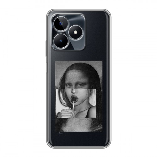 Полупрозрачный дизайнерский пластиковый чехол для Realme C53 Мона Лиза