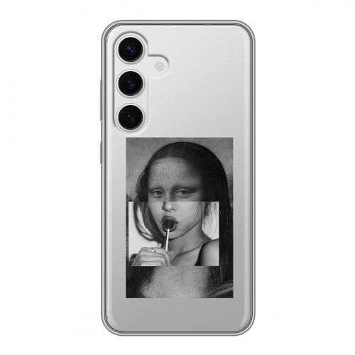 Полупрозрачный дизайнерский пластиковый чехол для Samsung Galaxy S24 Мона Лиза