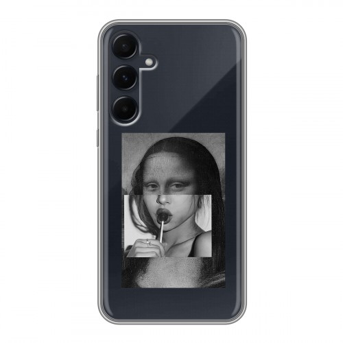 Полупрозрачный дизайнерский пластиковый чехол для Samsung Galaxy A55 Мона Лиза