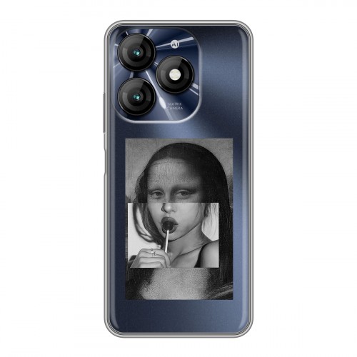 Полупрозрачный дизайнерский пластиковый чехол для Itel A70 Мона Лиза