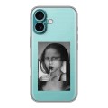 Полупрозрачный дизайнерский пластиковый чехол для Iphone 16 Plus Мона Лиза