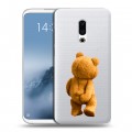 Полупрозрачный дизайнерский пластиковый чехол для Meizu 16th Plus Медведь