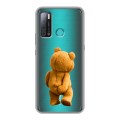 Полупрозрачный дизайнерский силиконовый с усиленными углами чехол для Tecno Pouvoir 4 Медведь