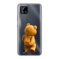 Полупрозрачный дизайнерский силиконовый чехол для Realme C20 Медведь