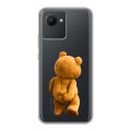 Полупрозрачный дизайнерский пластиковый чехол для Realme C30 Медведь