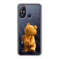 Полупрозрачный дизайнерский пластиковый чехол для Itel A49 Медведь