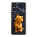 Полупрозрачный дизайнерский пластиковый чехол для Itel P40 Медведь