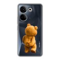 Полупрозрачный дизайнерский пластиковый чехол для Tecno Camon 20 Медведь