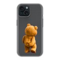 Полупрозрачный дизайнерский пластиковый чехол для Iphone 15 Медведь
