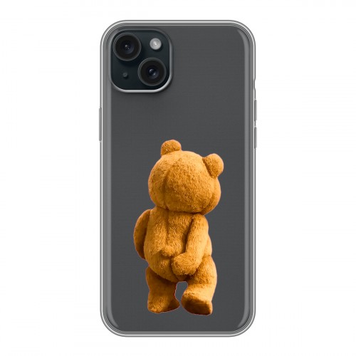 Полупрозрачный дизайнерский пластиковый чехол для Iphone 15 Plus Медведь