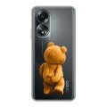 Полупрозрачный дизайнерский пластиковый чехол для OPPO A58 4G Медведь