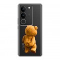 Полупрозрачный дизайнерский силиконовый с усиленными углами чехол для Vivo V29 Медведь
