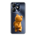 Полупрозрачный дизайнерский пластиковый чехол для Itel A70 Медведь