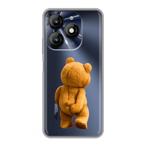 Полупрозрачный дизайнерский пластиковый чехол для Itel A70 Медведь
