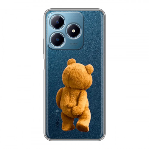 Полупрозрачный дизайнерский силиконовый чехол для Realme C63 Медведь