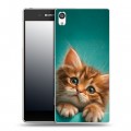 Дизайнерский пластиковый чехол для Sony Xperia E5 котенок