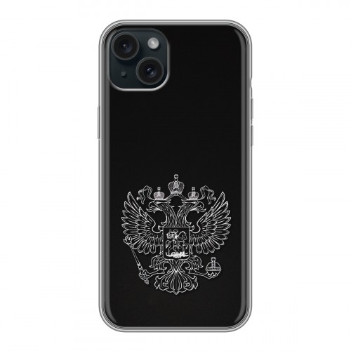 Дизайнерский силиконовый чехол для Iphone 15 Plus Герб России