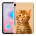 Дизайнерский силиконовый чехол для Samsung Galaxy Tab S6 котенок