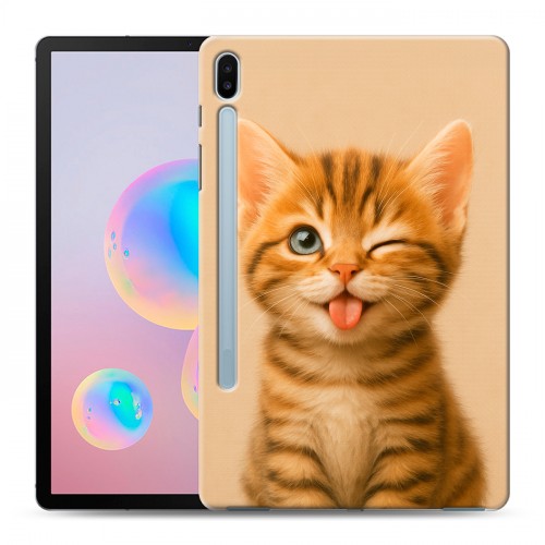 Дизайнерский силиконовый чехол для Samsung Galaxy Tab S6 котенок