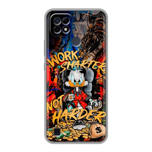 Дизайнерский силиконовый чехол для Realme C21 Дональд Дак Деньги
