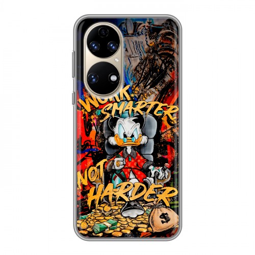 Дизайнерский силиконовый чехол для Huawei P50 Pro Дональд Дак Деньги