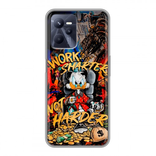 Дизайнерский силиконовый чехол для Realme C35 Дональд Дак Деньги