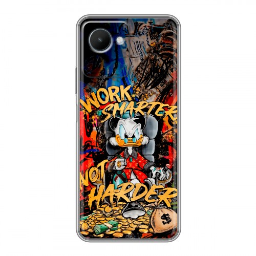 Дизайнерский силиконовый чехол для Realme C30s Дональд Дак Деньги