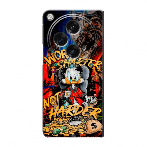 Дизайнерский пластиковый чехол для OPPO Find N3 Дональд Дак Деньги