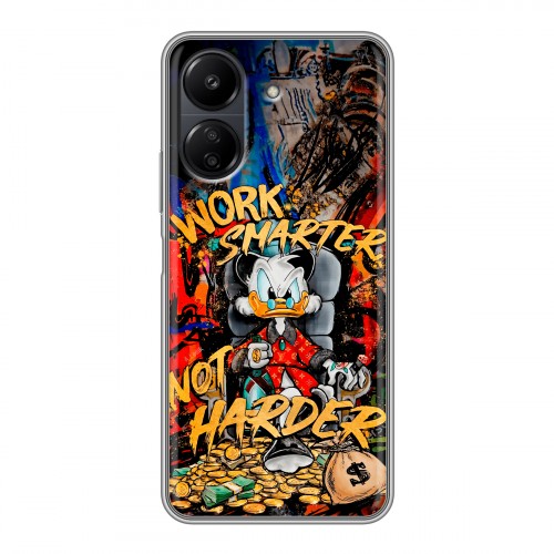 Дизайнерский пластиковый чехол для Xiaomi Poco C65 Дональд Дак Деньги