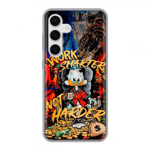 Дизайнерский силиконовый чехол для Samsung Galaxy S24 Дональд Дак Деньги