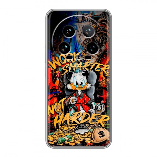 Дизайнерский силиконовый чехол для Xiaomi 14 Ultra Дональд Дак Деньги