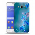 Дизайнерский пластиковый чехол для Samsung Galaxy J7 Голубые цветы