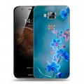 Дизайнерский пластиковый чехол для Huawei G8 Голубые цветы