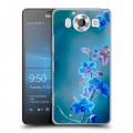 Дизайнерский пластиковый чехол для Microsoft Lumia 950 Голубые цветы