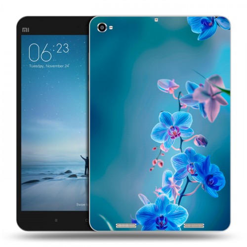 Дизайнерский силиконовый чехол для Xiaomi Mi Pad 2 Голубые цветы