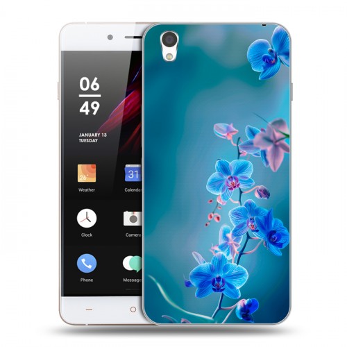 Дизайнерский пластиковый чехол для OnePlus X Голубые цветы