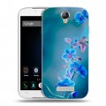 Дизайнерский силиконовый чехол для Doogee X6 Голубые цветы