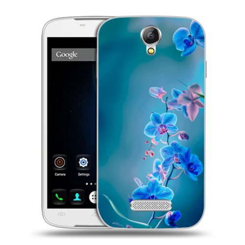 Дизайнерский силиконовый чехол для Doogee X6 Голубые цветы