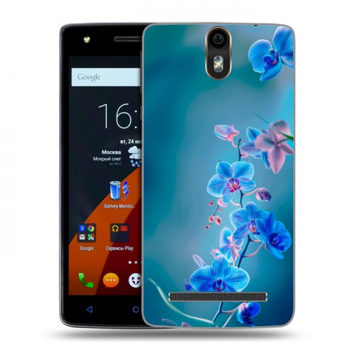 Дизайнерский силиконовый чехол для Wileyfox Storm Голубые цветы