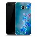 Дизайнерский пластиковый чехол для Samsung Galaxy C5 Голубые цветы