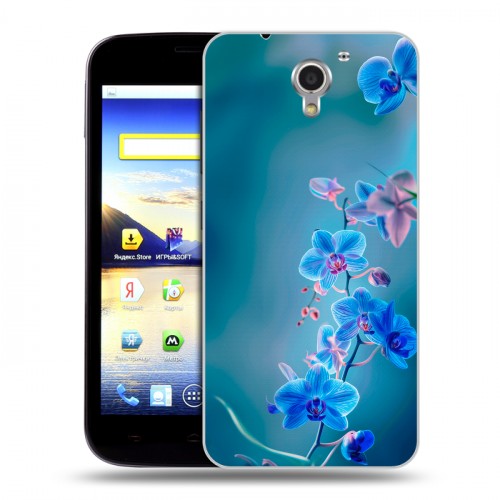 Дизайнерский пластиковый чехол для ZTE Blade A510 Голубые цветы