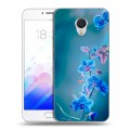Дизайнерский пластиковый чехол для Meizu M3E Голубые цветы