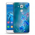 Дизайнерский пластиковый чехол для Huawei Nova Plus Голубые цветы