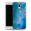 Дизайнерский пластиковый чехол для Meizu M5s Голубые цветы