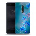 Дизайнерский пластиковый чехол для Nokia 5 Голубые цветы