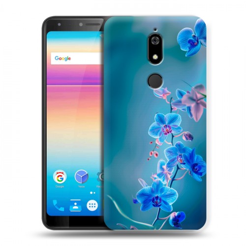 Дизайнерский силиконовый чехол для BQ Space X Голубые цветы